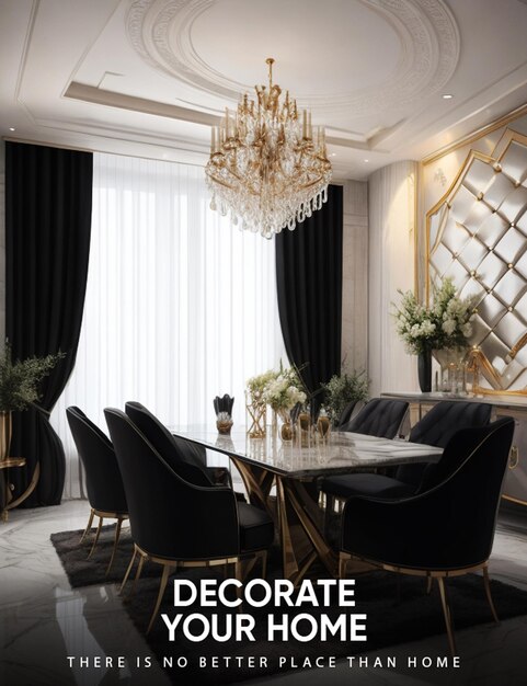 Bezpłatny szablon PSD Modern Ai Dining Room Design