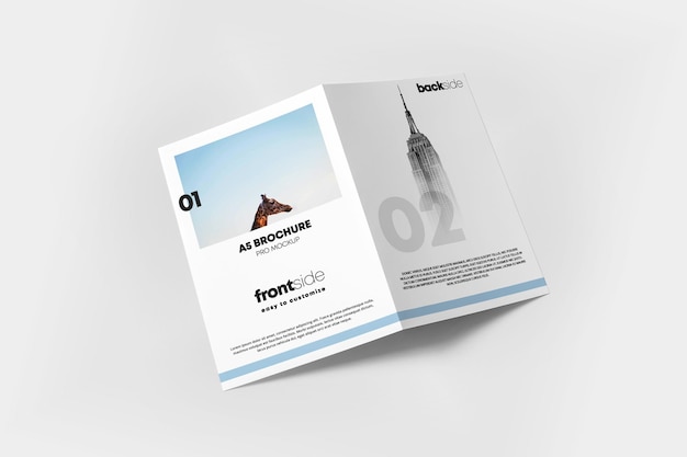 PSD bi fold brochure e flyer mockup