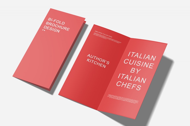 PSD bi-fold brochure mock-up
