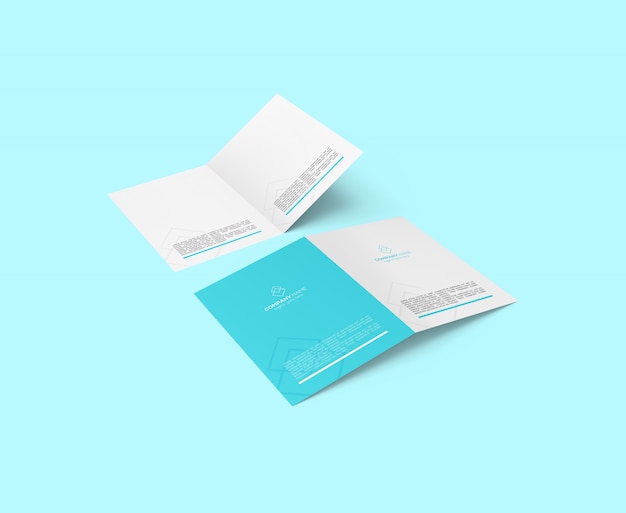 Brochure bi-piega mockup psd