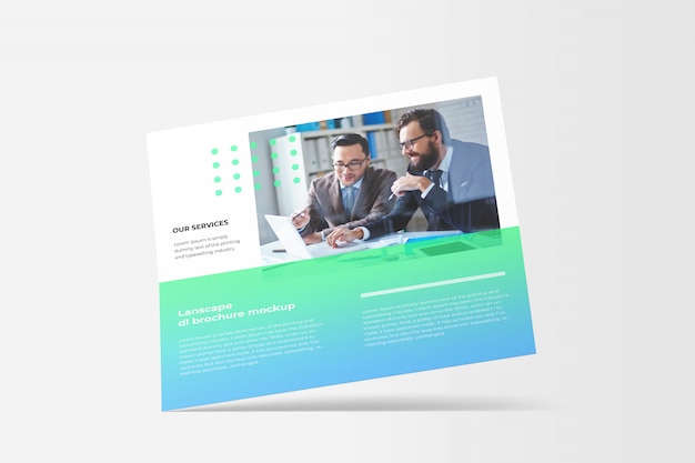 PSD mockup brochure pieghevole