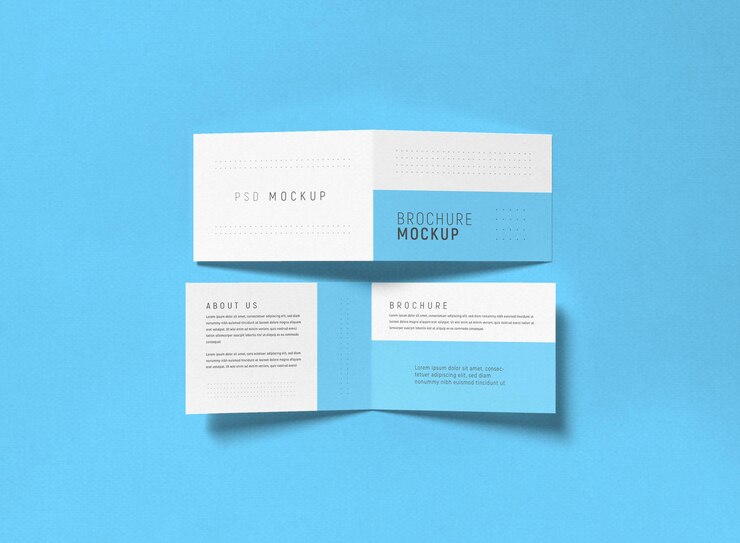 PSD bi fold brochure mockup