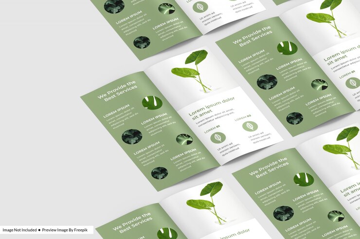 PSD bi-fold flyer mokup