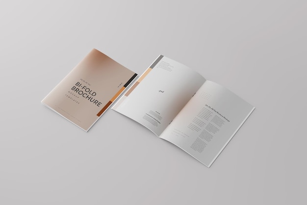 Bi-fold multiple pages brochure mockups