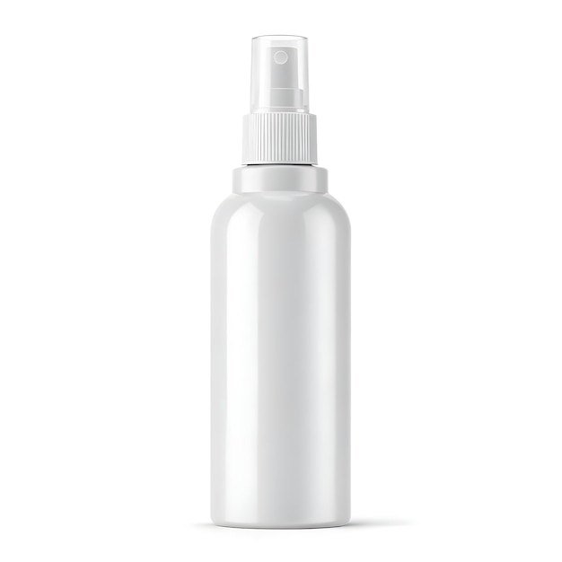 biała butelka spray'a z białą czapką