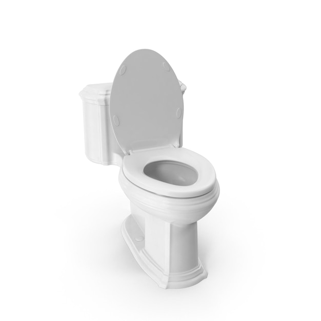 Biała ceramiczna toaleta z otwartą pokrywą w łazience