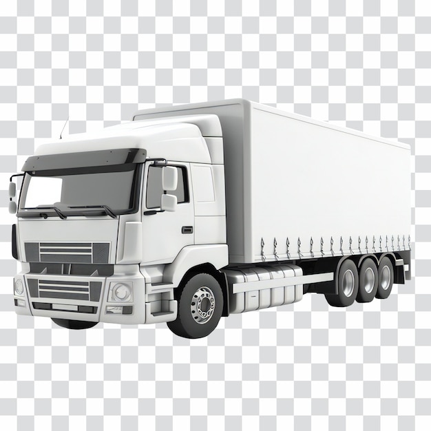 PSD biała ciężarówka dostawcza izolowana na przezroczystej sztuce generatywnej