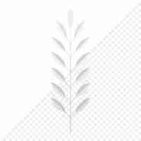 PSD biała egzotyczna gałązka pionowa roślina z lasu deszczowego z elementem wystroju łodygi i liści 3d ikona