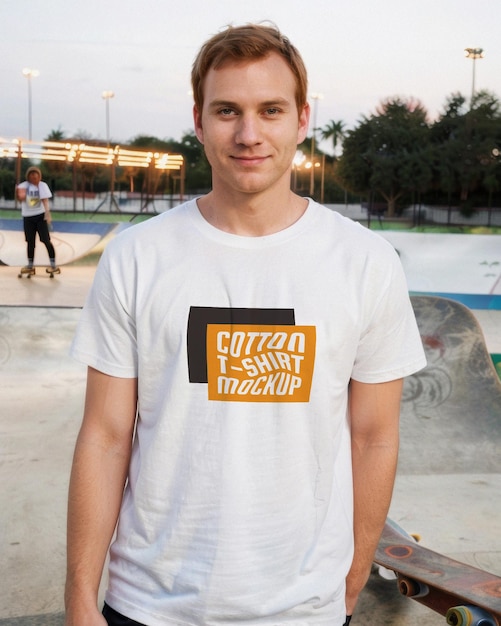 Biała koszulka maketa koszulka projekt merch showcase szablon unisex streetwear estetyczna marka