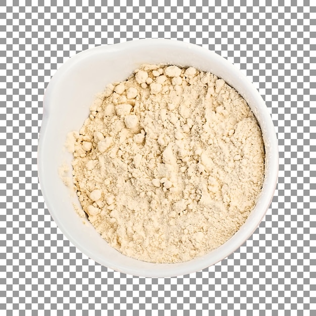 PSD biała miska z mieszanką mąki na przezroczystym tle