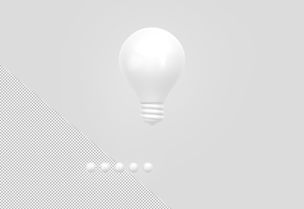 Biała żarówka z ikoną paska ładowania na szarym tle Koncepcja procesu myślenia kreatywnego lub biznesowego lub burzy mózgów Element projektu interfejsu szablonu z renderowaniem lampy