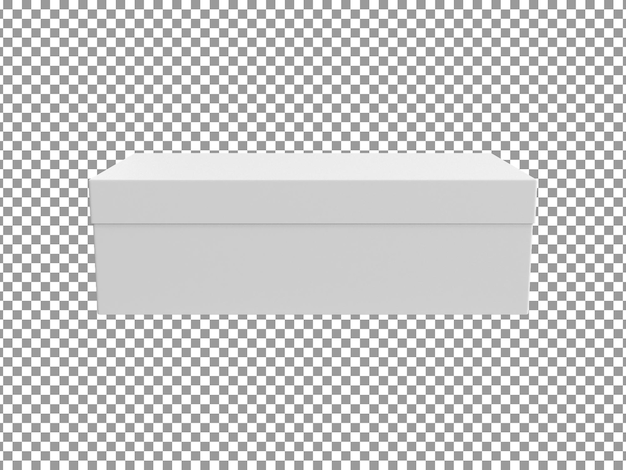 Białe Puste Pudełko Na Buty Z Przodu Widoczne Na Przezroczystym Tle