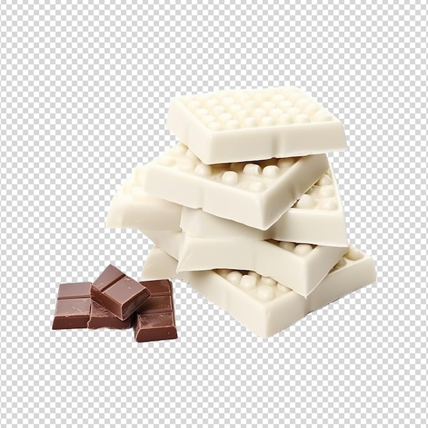 PSD białe tabliczki czekolady wyizolowane na białej