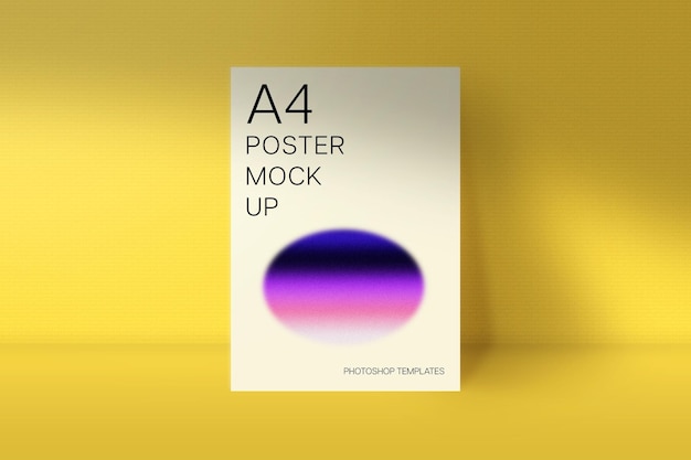 Biały A4 Poster Mockup Template Design PSD
