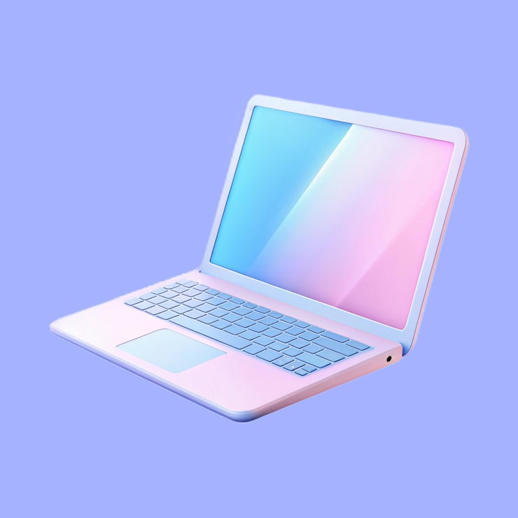 PSD biały laptop 3d