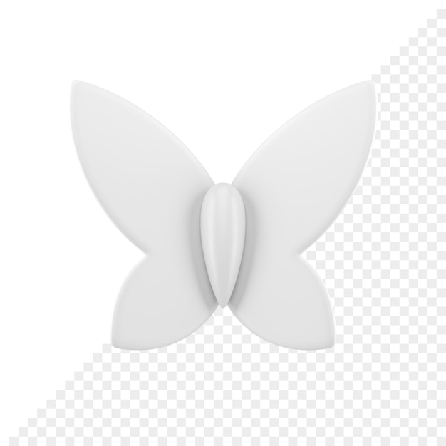 Biały motyl skrzydlaty owad Wielkanoc wiosna wakacje element dekoracyjny 3d ikona realistyczna ilustracja