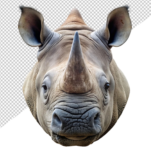 PSD biały nosorożec paszący się w afrykańskiej pustyni