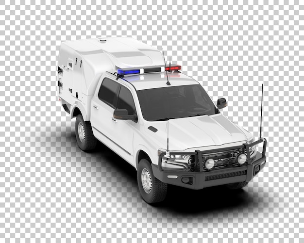 PSD biały pickup na przezroczystym tle ilustracja renderowania 3d