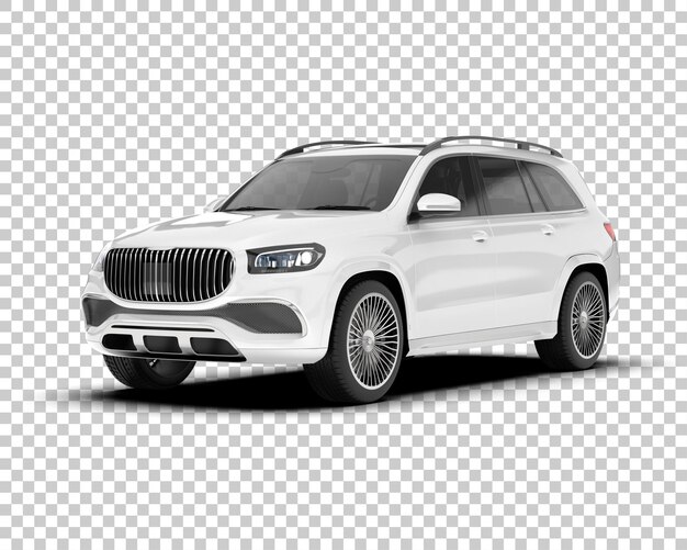 PSD biały realistyczny suv na przezroczystym tle ilustracja renderowania 3d