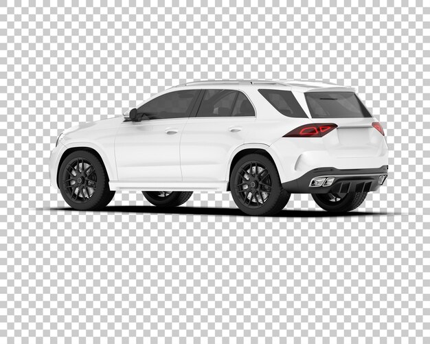 Biały Realistyczny Suv Na Przezroczystym Tle Ilustracja Renderowania 3d