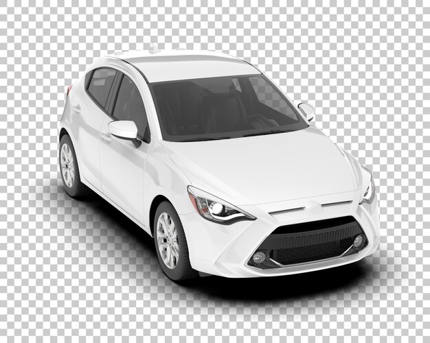 PSD biały samochód miejski na przezroczystym tle ilustracja renderowania 3d