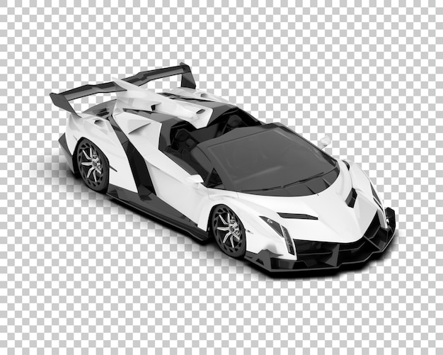PSD biały samochód sportowy na przezroczystym tle ilustracja renderowania 3d
