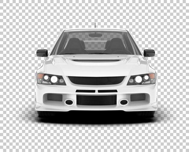 PSD biały samochód sportowy na przezroczystym tle ilustracja renderowania 3d