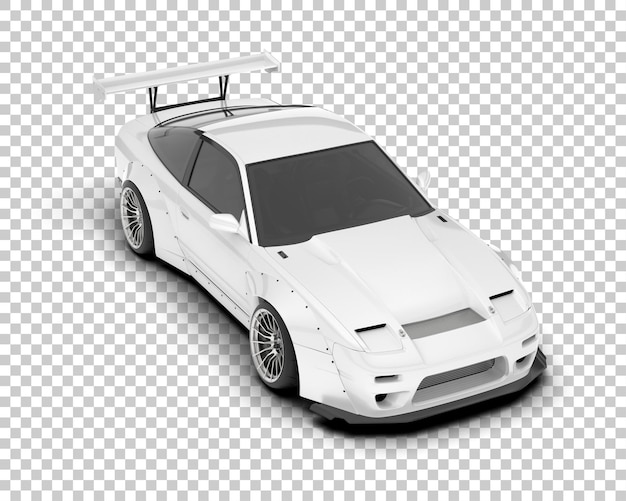 Biały Samochód Wyścigowy Na Przezroczystym Tle Ilustracja Renderowania 3d