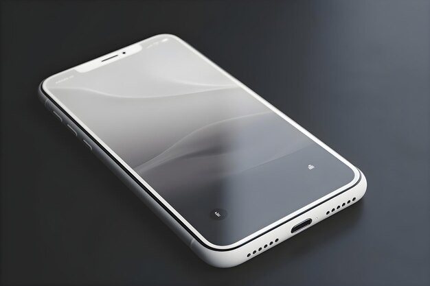 Biały Smartfon Na Czarnym Tle Close Up 3d Rendering