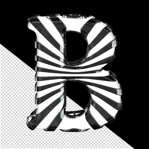 Biały Symbol 3d Z Czarnymi Paskami I Literą B