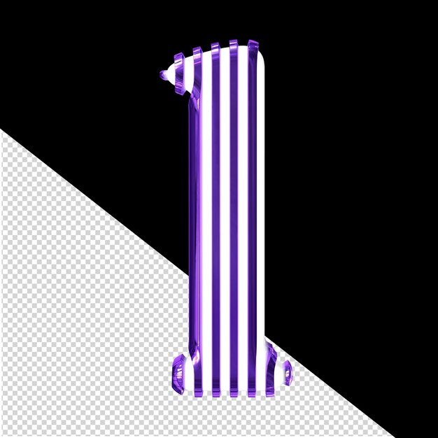 PSD biały symbol z fioletową, pionową, ultracienką listwą, literą l