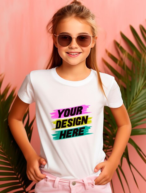 Biały T-shirt Mockup Design Psd