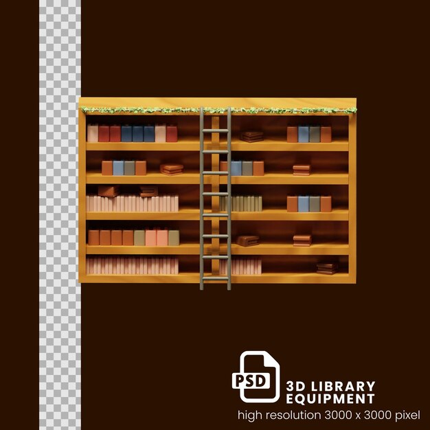 bibliotheek 3d illustratie