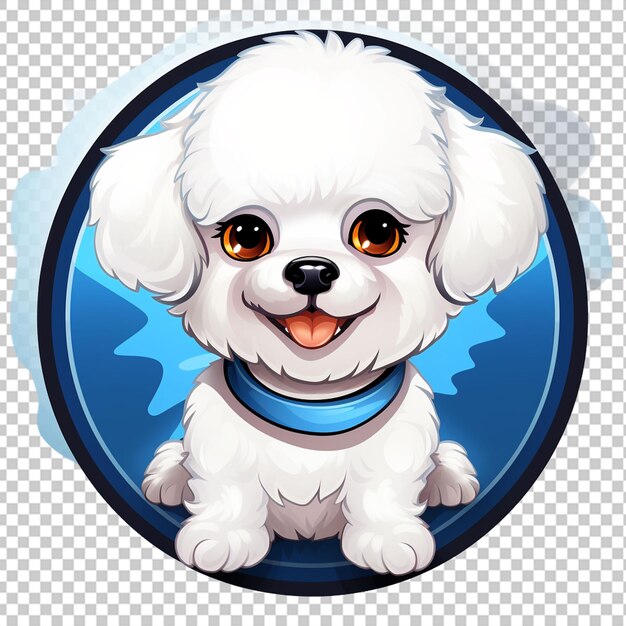 PSD bichon frise mascot logo