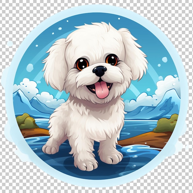 PSD logo della mascotte bichon frise