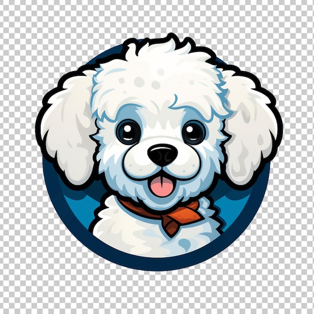 PSD logo della mascotte bichon frise