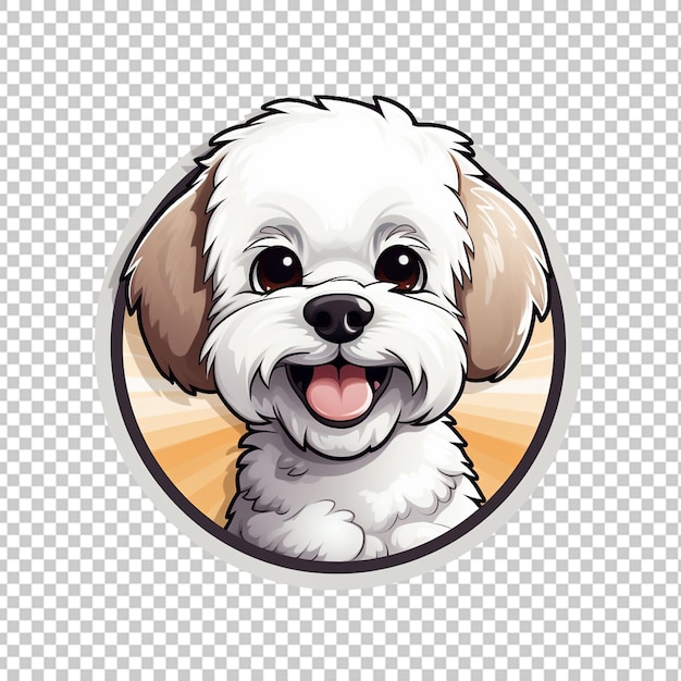 PSD bichon frise mascot logo