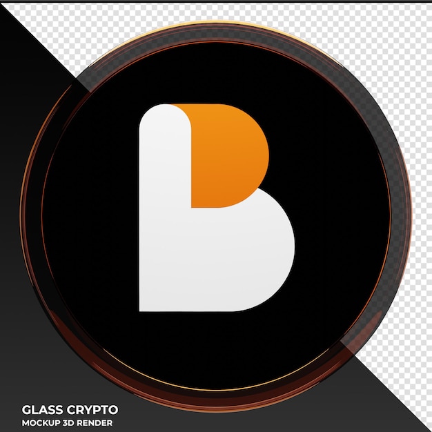 PSD biconomy bico glass crypto coin 3d illustration