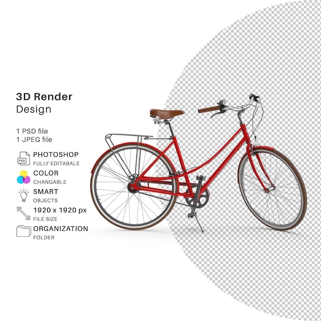 Bicicletta modellazione 3d file psd bicicletta realistica