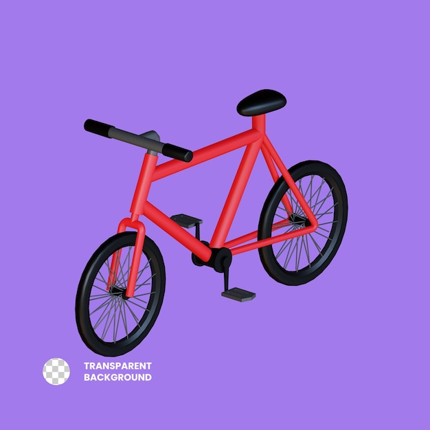PSD illustrazione dell'icona di rendering 3d della bicicletta