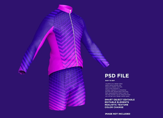 PSD bicycle cycling jersey mockup