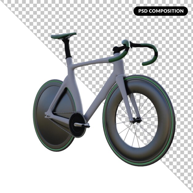 PSD bicicletta isolata rendering 3d