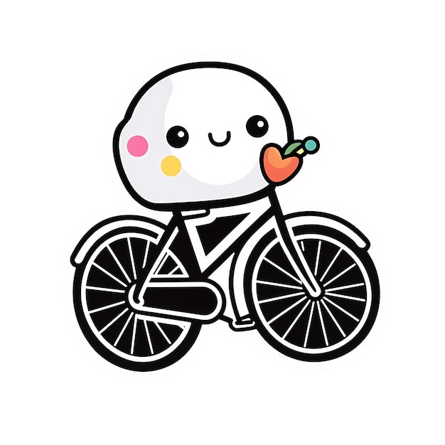 PSD bicycle kawaii sticker png transparent file