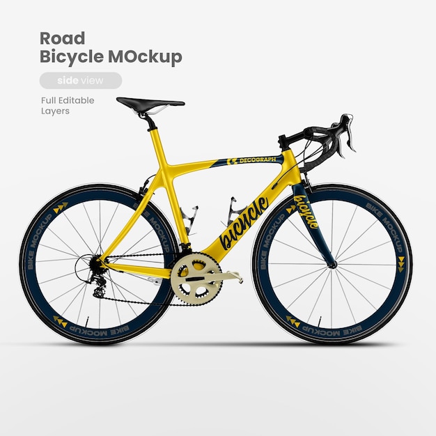 PSD bicycle mockup side view