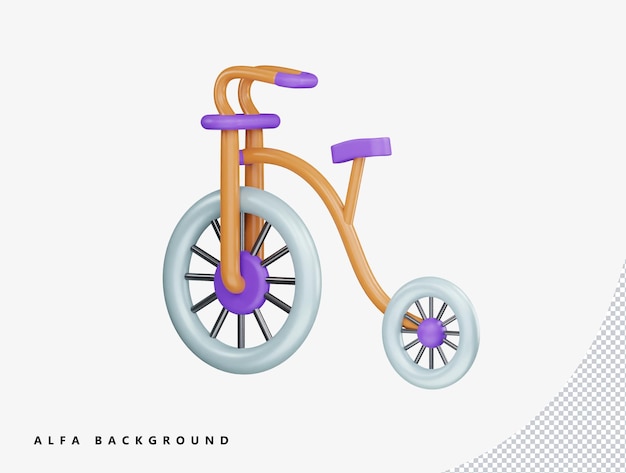 Bicicletta con illustrazione dell'icona del vettore di rendering 3d