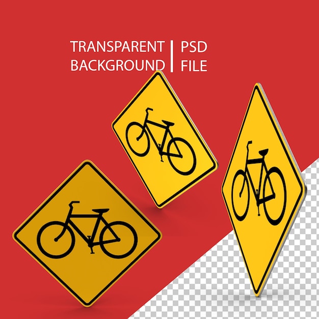 PSD bicycles road sign png