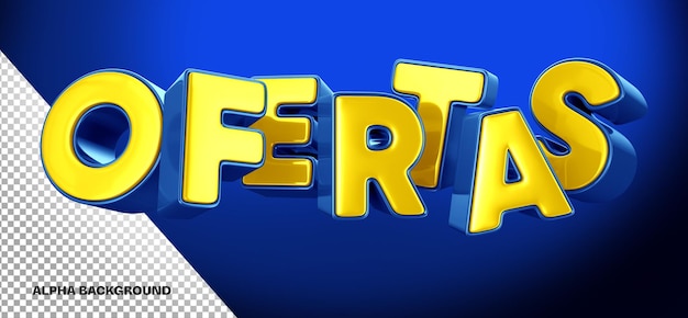 Biedt 3D-logo geïsoleerd op blauwe achtergrond