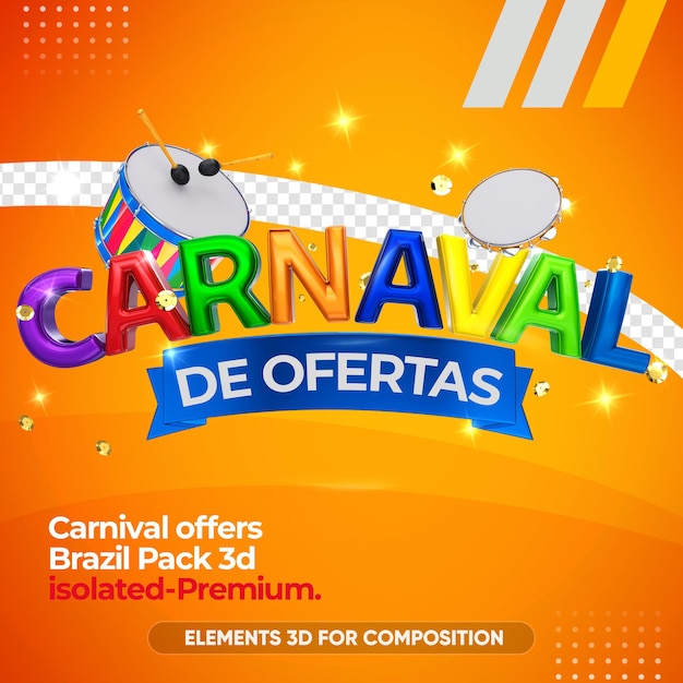 Biedt carnaval brazilië in 3d-rendering