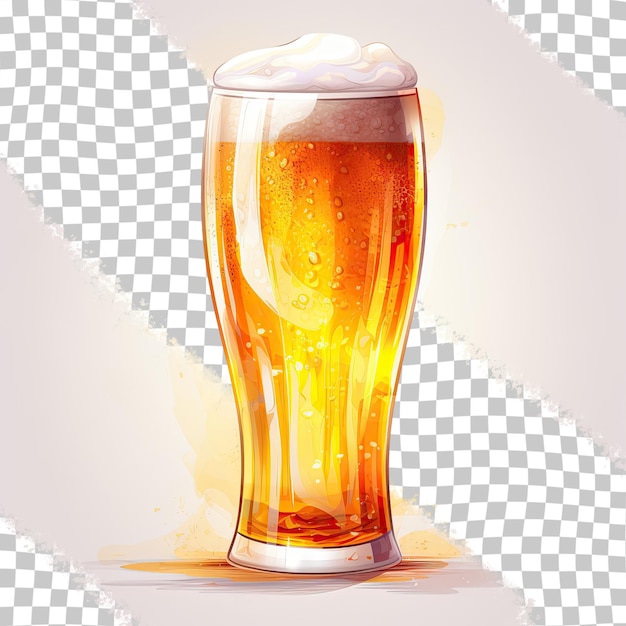 PSD bier in glas transparante achtergrond