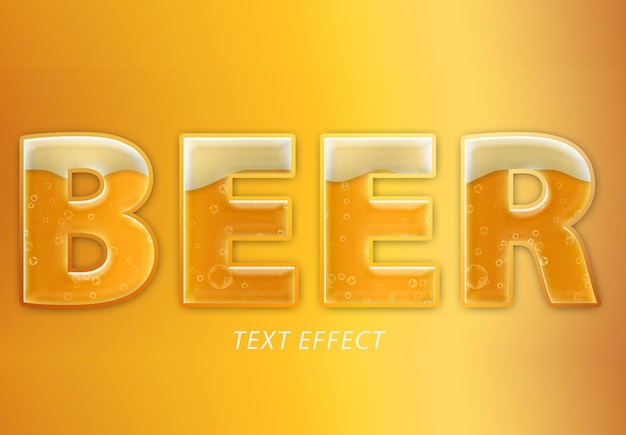 Bier teksteffect sjabloon